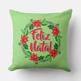 Feliz Natal Portugiesisch Frohe Weihnachten Kissen