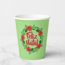 Feliz Natal Portugiesisch Frohe Weihnachten Pappbecher