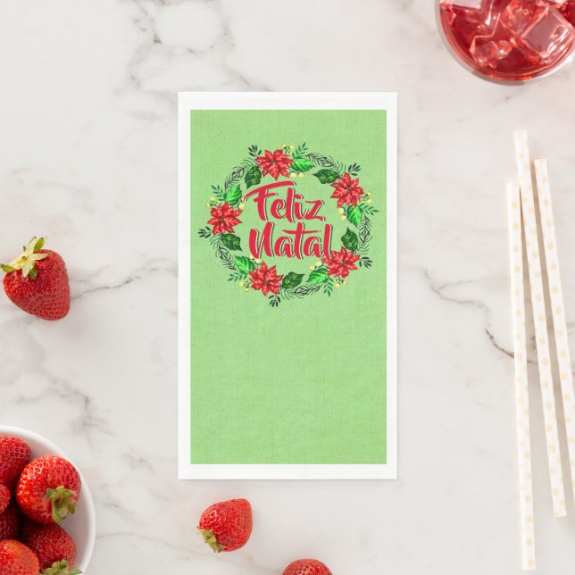 Feliz Natal Portugiesisch Frohe Weihnachten Serviette (Beispiel)