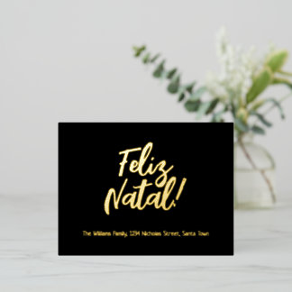 Feliz Natal Portugiesische Sprache frohe Weihnacht Folien Feiertagspostkarte