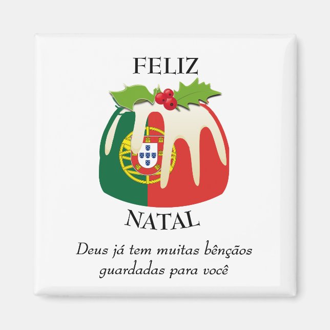 FELIZ NATAL Portugiesische Weihnachten Magnet (Vorne)