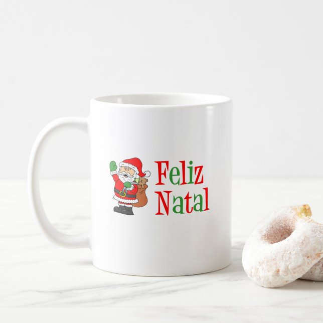 Feliz Natal Santa Kaffeetasse (Mit Donut)