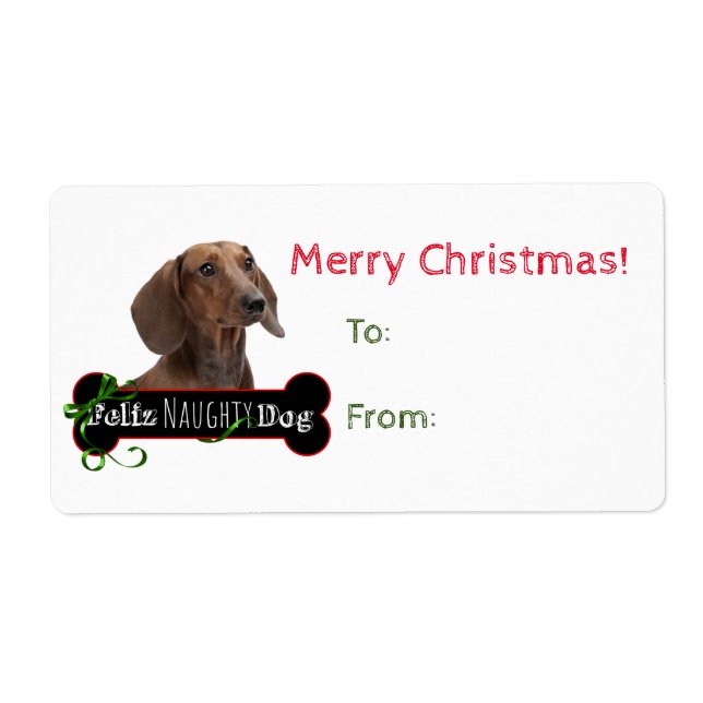 Feliz Naughty Dackel Gift Stickers (Vorne)