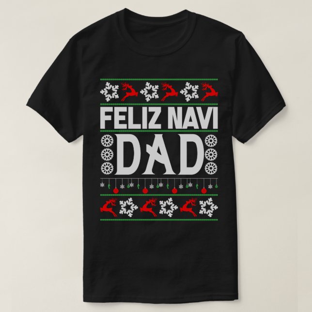 Feliz Navi Vater-Navidad Ugly Christmas Sweater T-Shirt (Design vorne)
