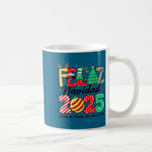 Feliz Navidad 2025 Spanish Christmas Mexican Famil Kaffeetasse (Rechts)