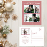 Feliz Navidad 5 Foto Feiertagspostkarte<br><div class="desc">Diese fabelhafte 5-Foto-Urlaubspostkarte mit "Feliz Navidad!" in einem modernen GAP-Schriftart und Ihrem Familiennamen und Jahr in einem gepflegten,  traditionellen Schriftart in Weiß auf Rosa ist ideal für den Versand an Ihre Familie und Freunde. Jeder wird Liebe bekommen neue Fotos Ihrer Familie! Die Urlaubsnachricht ist anpassbar.</div>