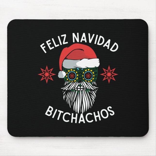Feliz Navidad Achos Funny Spanish Frohe Weihnachte Mousepad (Vorne)