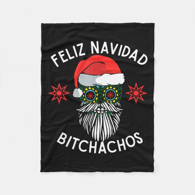Feliz Navidad Achos Funny Spanish Merry Christmas  Fleecedecke (Vorderseite)