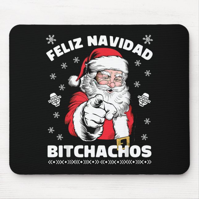 Feliz Navidad Achos Shirt Merry Xmas Funny Santa  Mousepad (Vorne)