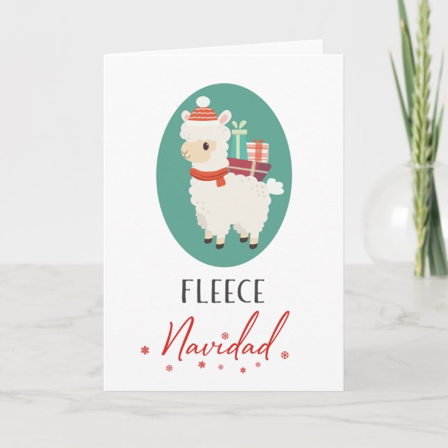 Feliz Navidad Alpaca Llama Funny Pun Weihnachten Karte (Vorderseite)