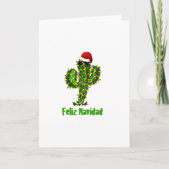 Feliz Navidad - Arizona Weihnachten Saguaro Lichte (Vorderseite)