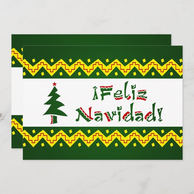 Feliz Navidad arriba Einladung (Vorne/Hinten)