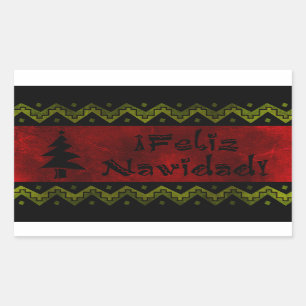Feliz Navidad arriba Rechteckiger Aufkleber