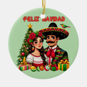 Feliz Navidad Art Keramik Ornament