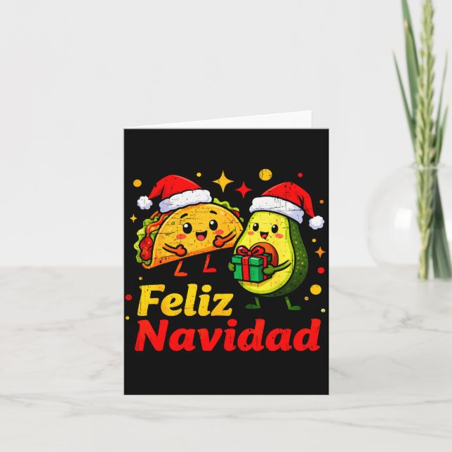 Feliz Navidad Avocado Tacos Mexican Xmas Family Ma Karte (Vorderseite)