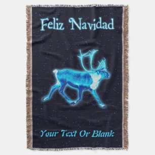 Feliz Navidad - Blaue Karibik (Reindeer) Decke