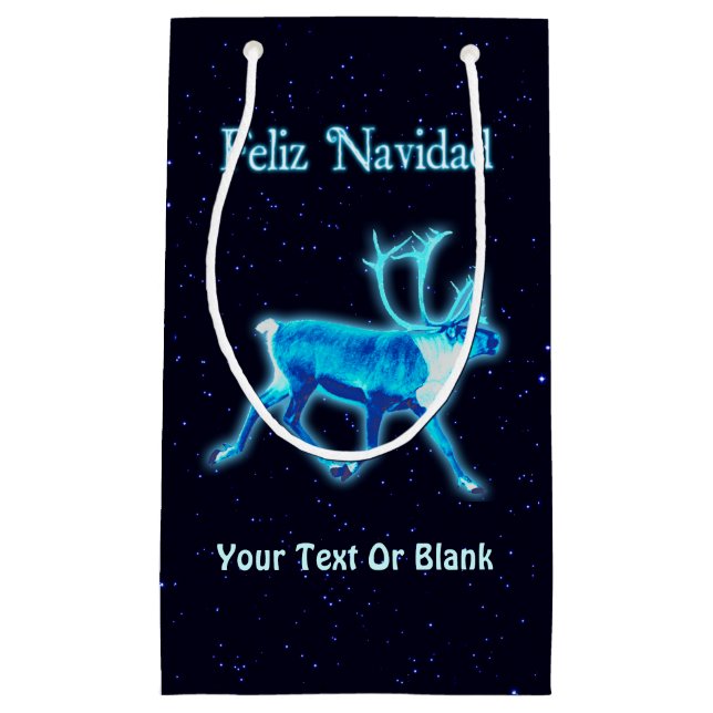 Feliz Navidad - Blaue Karibik (Reindeer) Kleine Geschenktüte (Vorderseite)