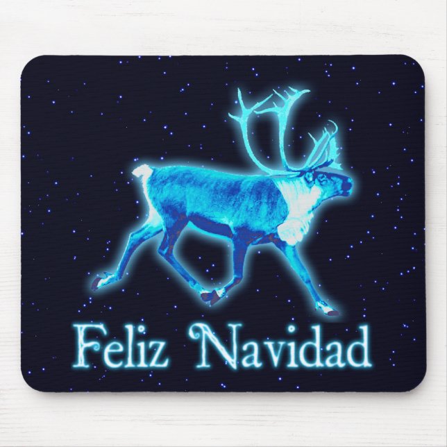 Feliz Navidad - Blaue Karibik (Reindeer) Mousepad (Vorne)