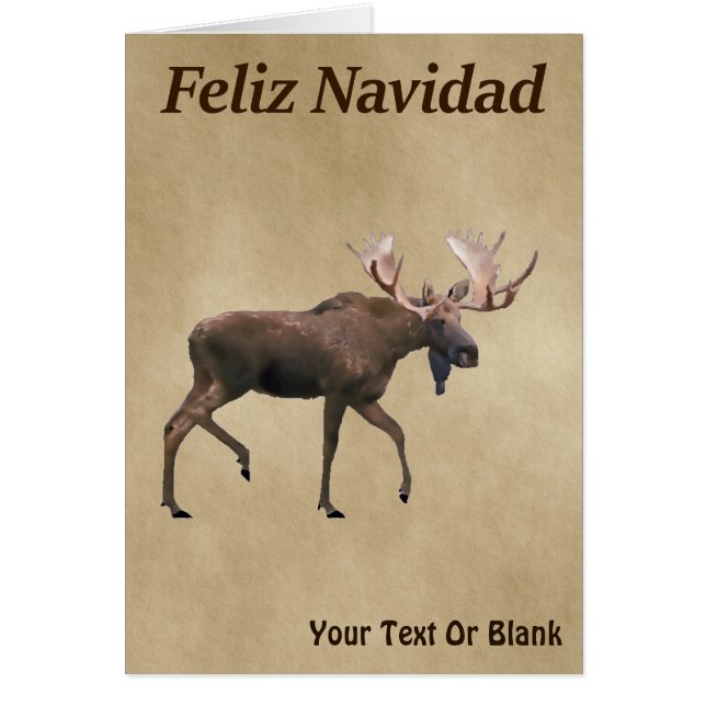 Feliz Navidad - Bull Moose auf altem Papier (Vorne)
