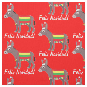 Feliz Navidad! Burro verkleidet für Feiertage Stoff