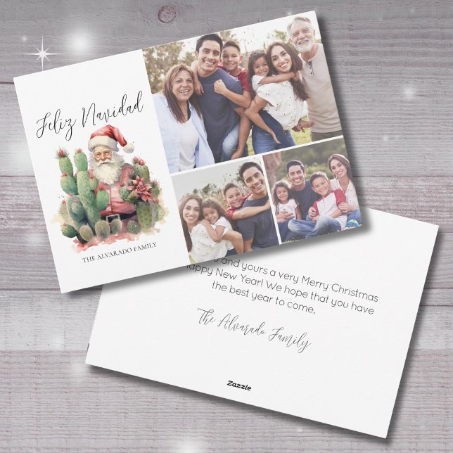 Feliz Navidad Cactus Foto Weihnachten (Feliz Navidad Cactus Photo Christmas Holiday Card )