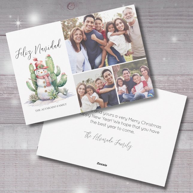 Feliz Navidad Cactus Foto Weihnachten (Feliz Navidad Cactus Photo Christmas Holiday Card )