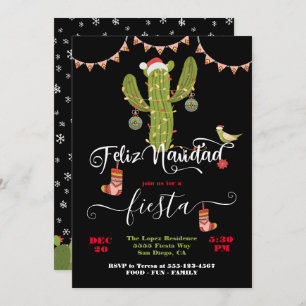 Feliz Navidad Christmas Cactus Party Einladung