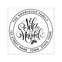 Feliz Navidad Circular Address Permastempel