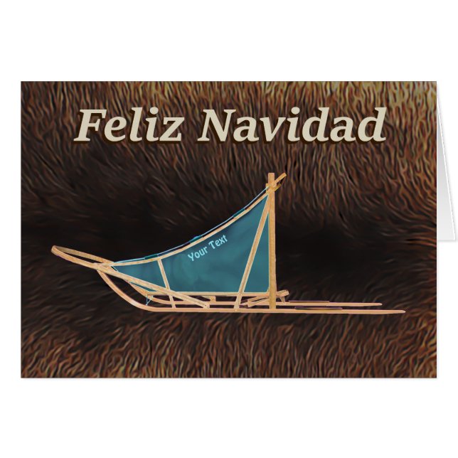 Feliz Navidad - Dog Sled (Vorderseite (Horizontal))