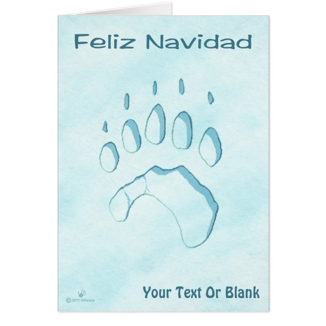 Feliz Navidad - Druck auf dem Polar Bear Paw (Vorne)