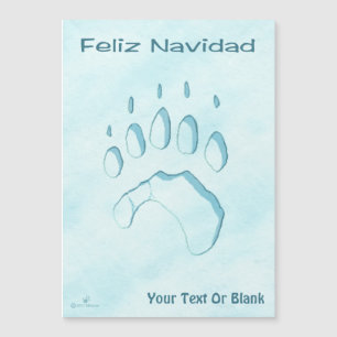 Feliz Navidad - Druck auf dem Polar Bear Paw Magnetkarte