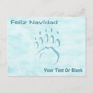 Feliz Navidad - Druck auf dem Polar Bear Paw Postkarte