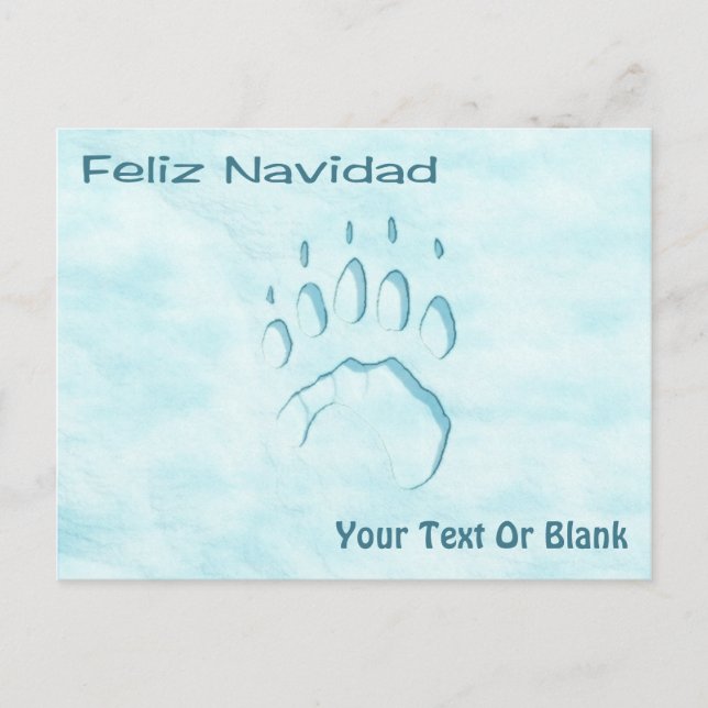 Feliz Navidad - Druck auf dem Polar Bear Paw Postkarte (Vorderseite)