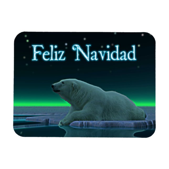 Feliz Navidad - Eiskantenpolarbär Magnet (Horizontal)