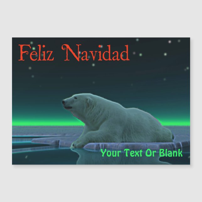 Feliz Navidad - Eiskantenpolarbär Magnetkarte (Vorderseite)