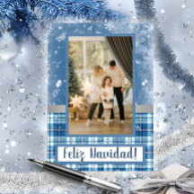Feliz Navidad Elegante Azul Ferienwohnungskarte