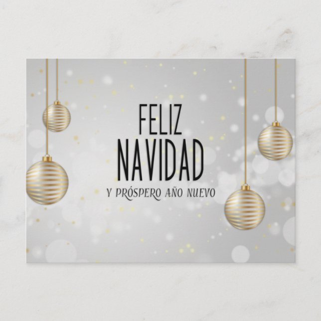 Feliz Navidad elegantes Design Postkarte (Vorderseite)