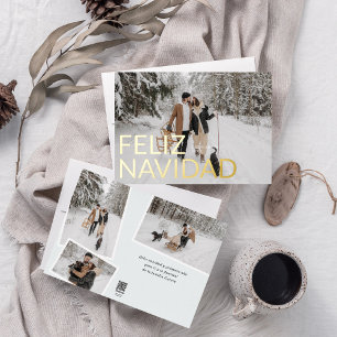 Feliz Navidad Elegantes Minimalistisches Foto Folien Feiertagskarte