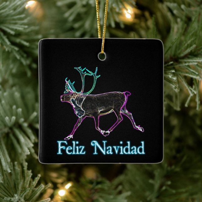 Feliz Navidad - Elektrische Karibik Keramikornament (Baum)