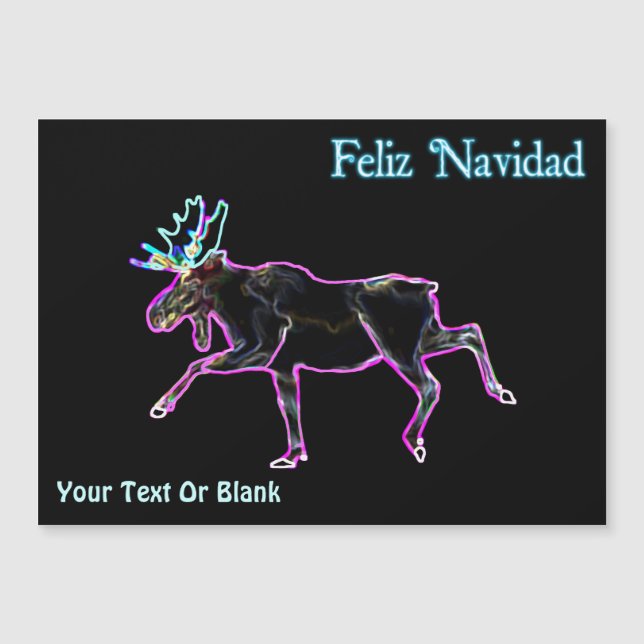 Feliz Navidad - Elektrischer Elch Magnetkarte (Vorderseite)