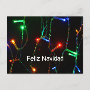 "Feliz Navidad" - farbenfrohe Weihnachtsbeleuchtun Postkarte