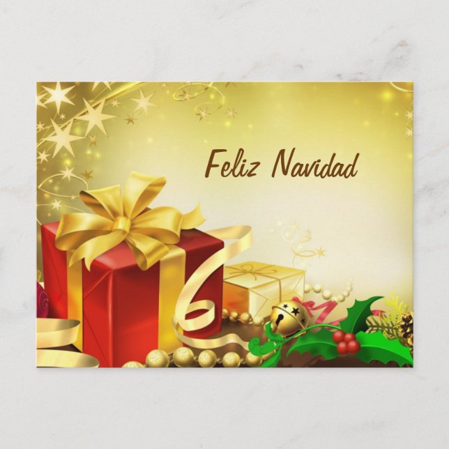 Feliz Navidad Feiertagspostkarte (Vorderseite)