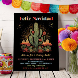 Feliz navidad Fiesta Cactus Desert Abend Einladung