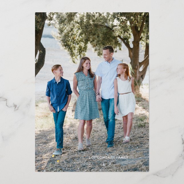 Feliz Navidad Foil Weihnachtsfotokarte Folien Feiertagskarte (Vorderseite)