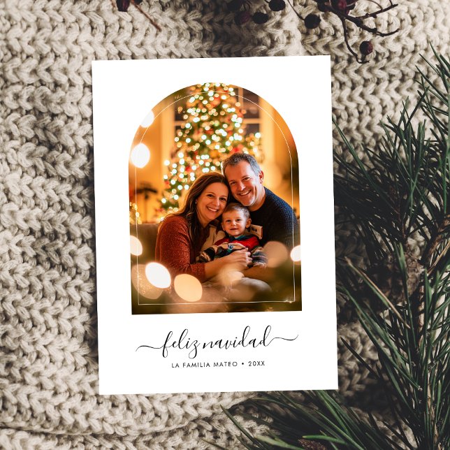 Feliz Navidad, Foto des Weihnachtsbogens Feiertagskarte (Von Creator hochgeladen)