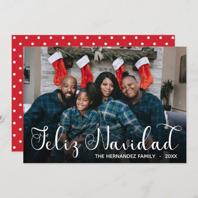 Feliz Navidad Foto Holiday Card Feiertagskarte (Vorne/Hinten)