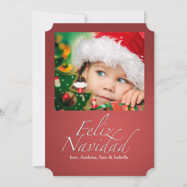 Feliz Navidad Foto Holiday Card Feiertagskarte (Vorderseite)