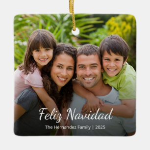 Feliz Navidad Foto Keramikornament