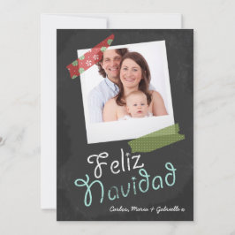 Feliz Navidad Foto Rahmen und farbenfrohe Tape Feiertagskarte