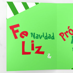 Feliz Navidad Foto Spanische Weihnachtsfeiertage Dreifach Gefaltete Urlaubskarte